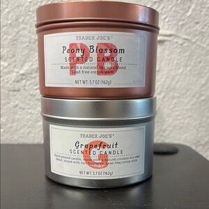 🤑3 for 20$🤑 
Trader Joe's Peony Blossom and Grapefruit Scented Candles